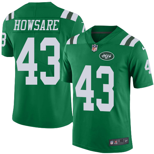 Men's Elite Julian Howsare Nike Jersey Green - #43 Rush NFL New York Jets